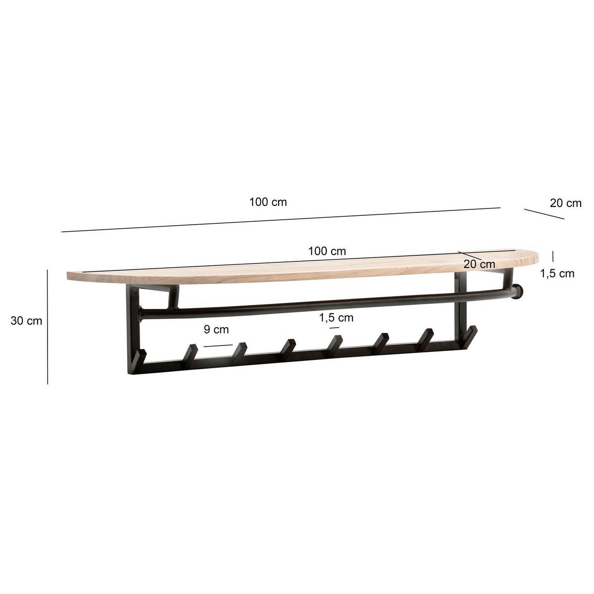 GARDEROBE Akaziefarben B: 100cm - Akaziefarben, Design, Holz (100/30/20cm) - Livetastic