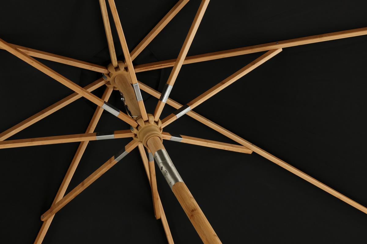 Sonnenschirm Cerox L/B: 270x250 cm Schwarz - Schwarz, KONVENTIONELL (270/250cm) - Gardenson