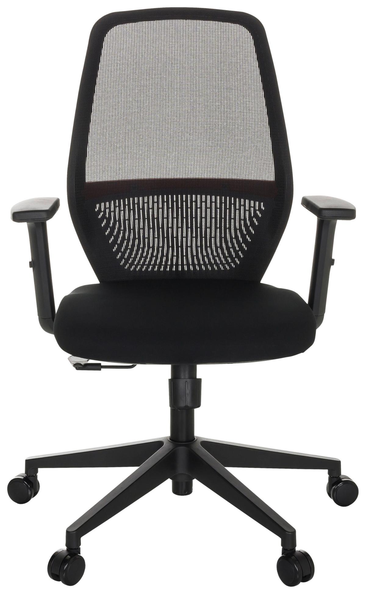 Drehstuhl Carlow I Mit Armlehnen Schwarz - Schwarz, Basics, Kunststoff/Textil (65/98/65cm) - MID.YOU