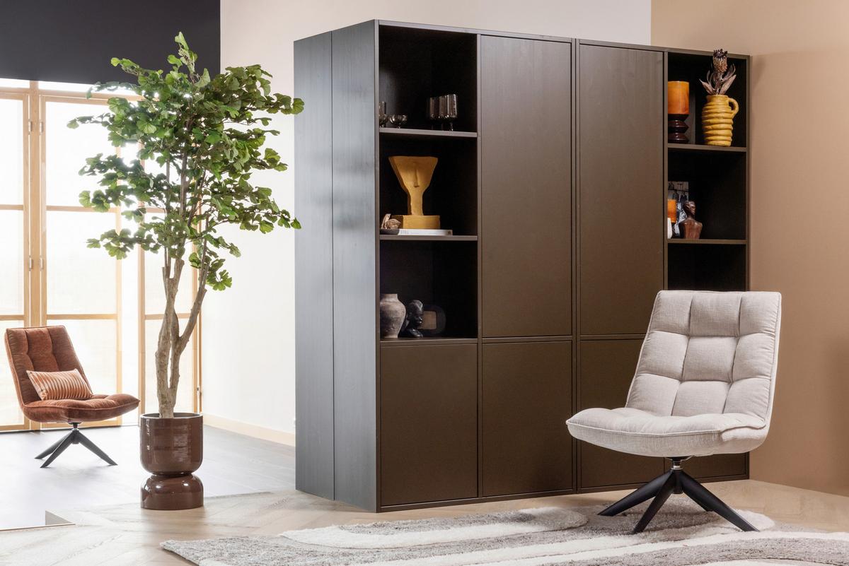 SESSEL Jouke Naturfarben B: 70cm - Schwarz/Naturfarben, MODERN, Textil/Metall (70/97/85cm) - Livetastic