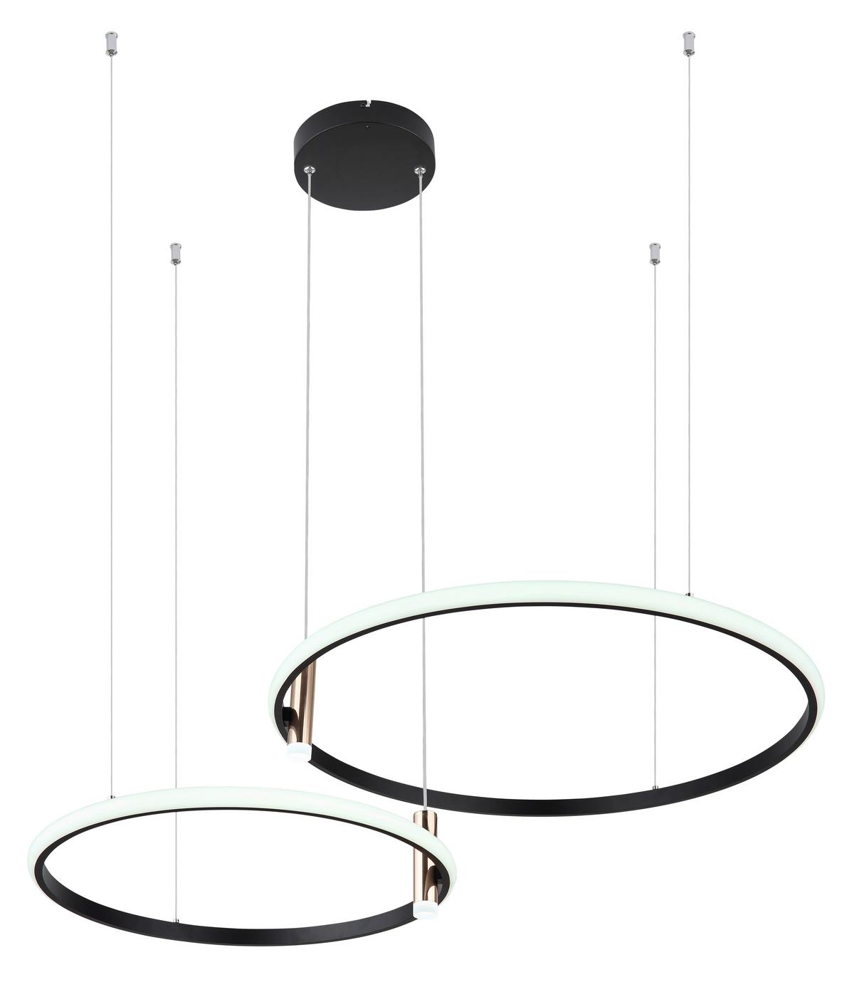 LED-Hängeleuchte Solar H: 150 cm 1-Flammig dimmbar - Goldfarben/Opal, Design, Kunststoff/Metall (102,5/70/150cm) - Globo