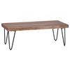 Couchtisch Mit Holzplatte Bagli, Akazie/schwarz - Schwarz/Akaziefarben, Design, Holz/Metall (115/60/40cm) - MID.YOU