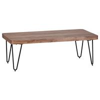 Konferenčný stolík Bagli masív - čierna/farba akácie, Design, kov/drevo (115/60/40cm) - MID.YOU