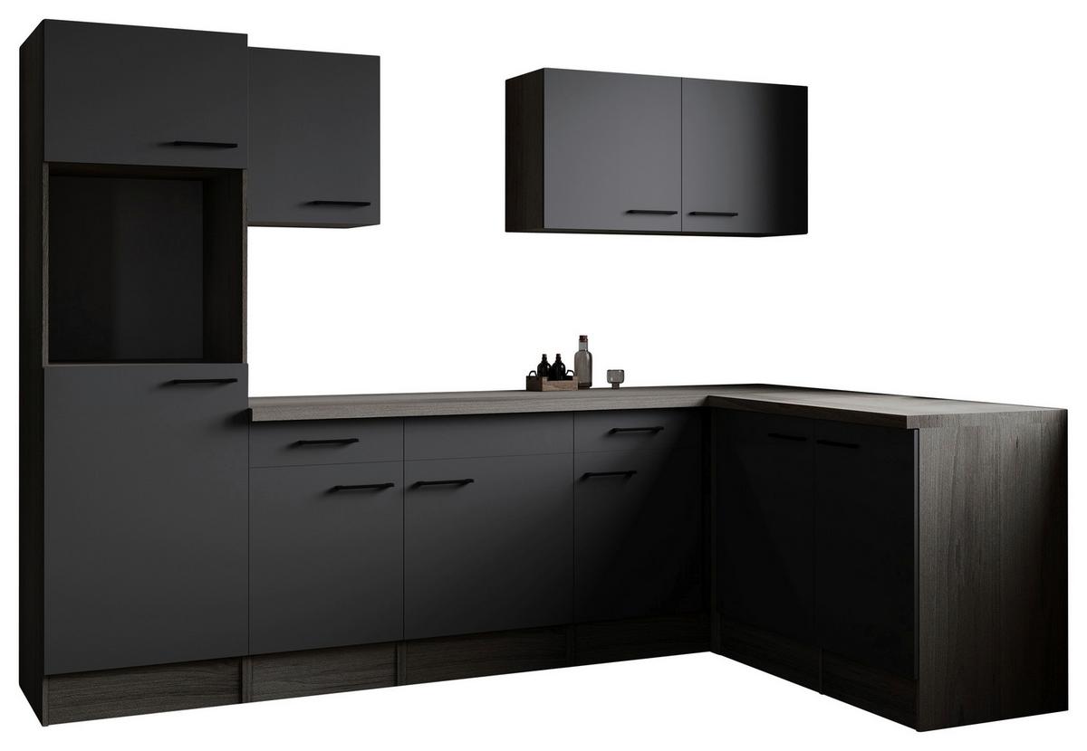 Eckküche Oliver Grau, Eiche Dekor S: 280x172cm - Eichefarben/Grau, Design, Holzwerkstoff (280/172cm) - Respekta