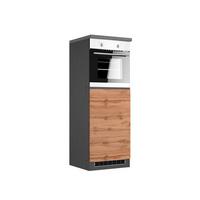 Herdumbauschrank Turin 60cm Graphitfarben/Eiche - Eiche Wotan/Graphitfarben, Design, Holzwerkstoff (60/166/60cm) - Held
