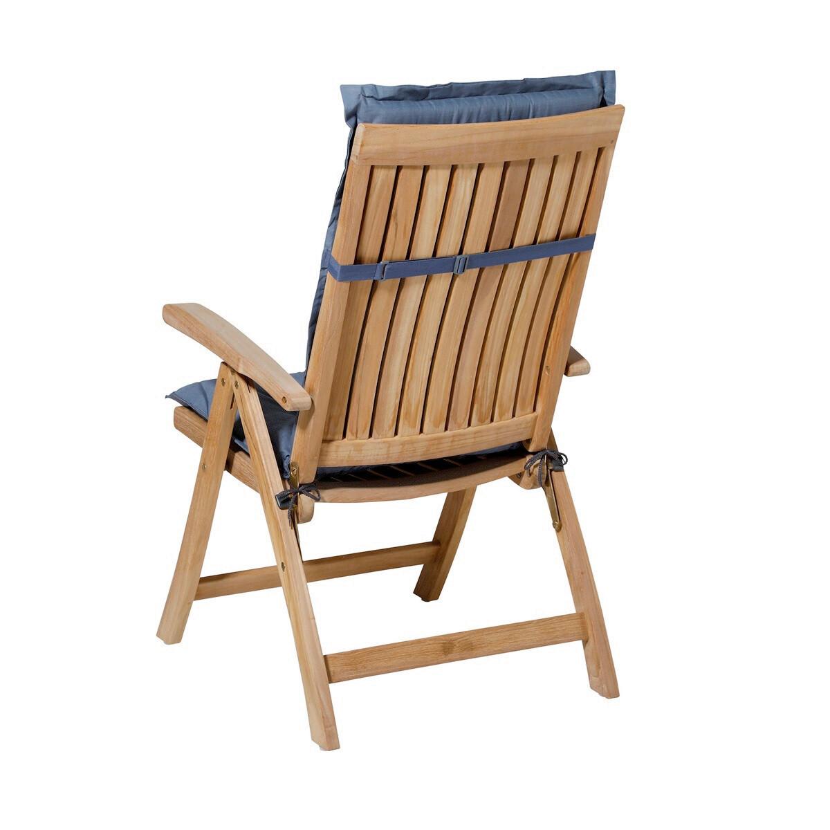 Gartentischgruppe Tampa+faro+auflagen - Blau/Weiß, MODERN, Kunststoff/Textil (90/111/140cm) - Gardenson