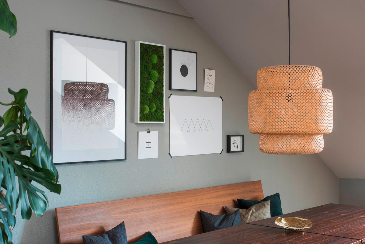 Moosbild Grün B: 57 Cm - Weiß/Grün, Basics, Naturmaterialien/Holz (57/27/6cm)