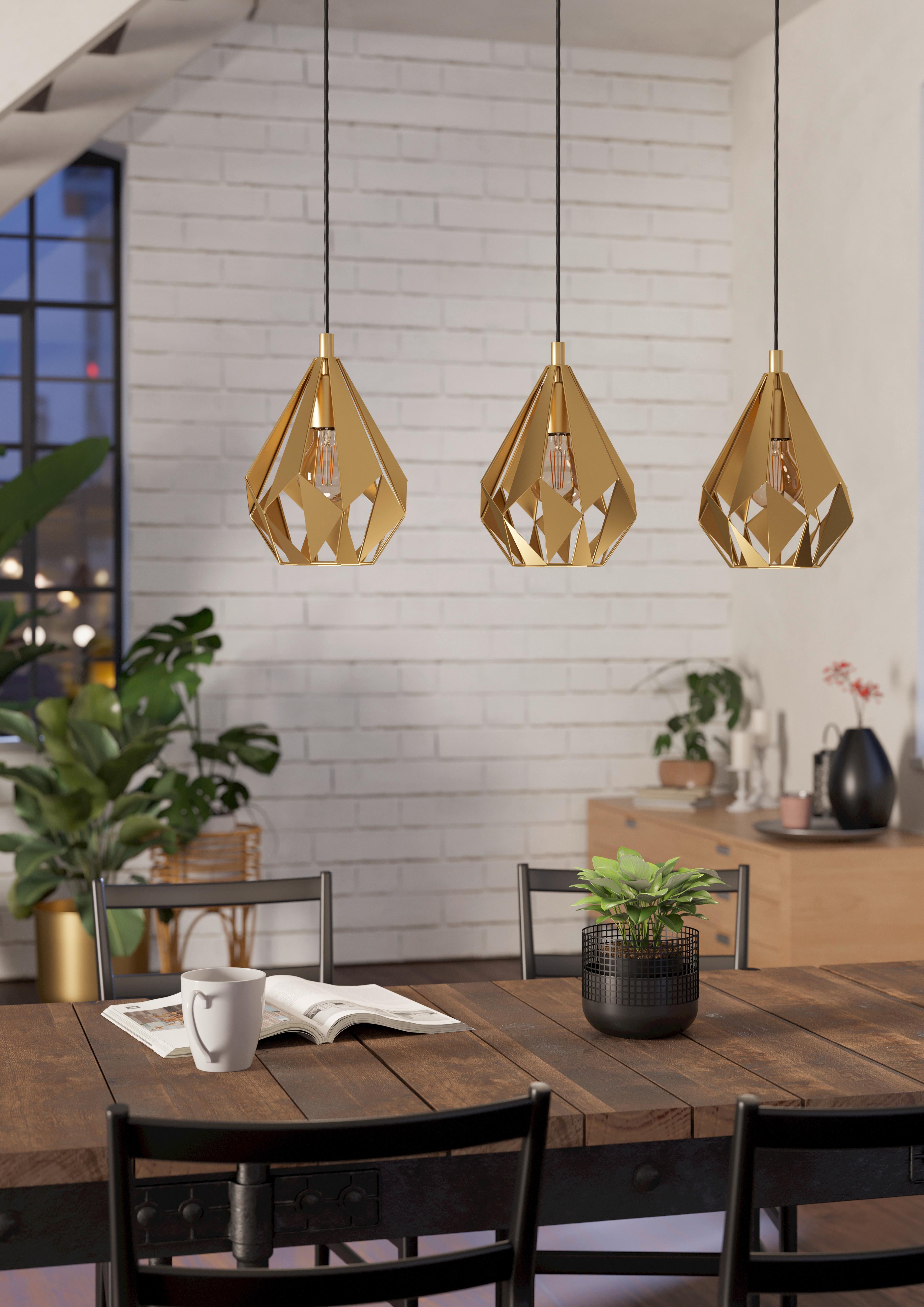 Hängeleuchte 43909*carlton - Goldfarben, Design, Metall (80,5/20,5/110cm) - Eglo
