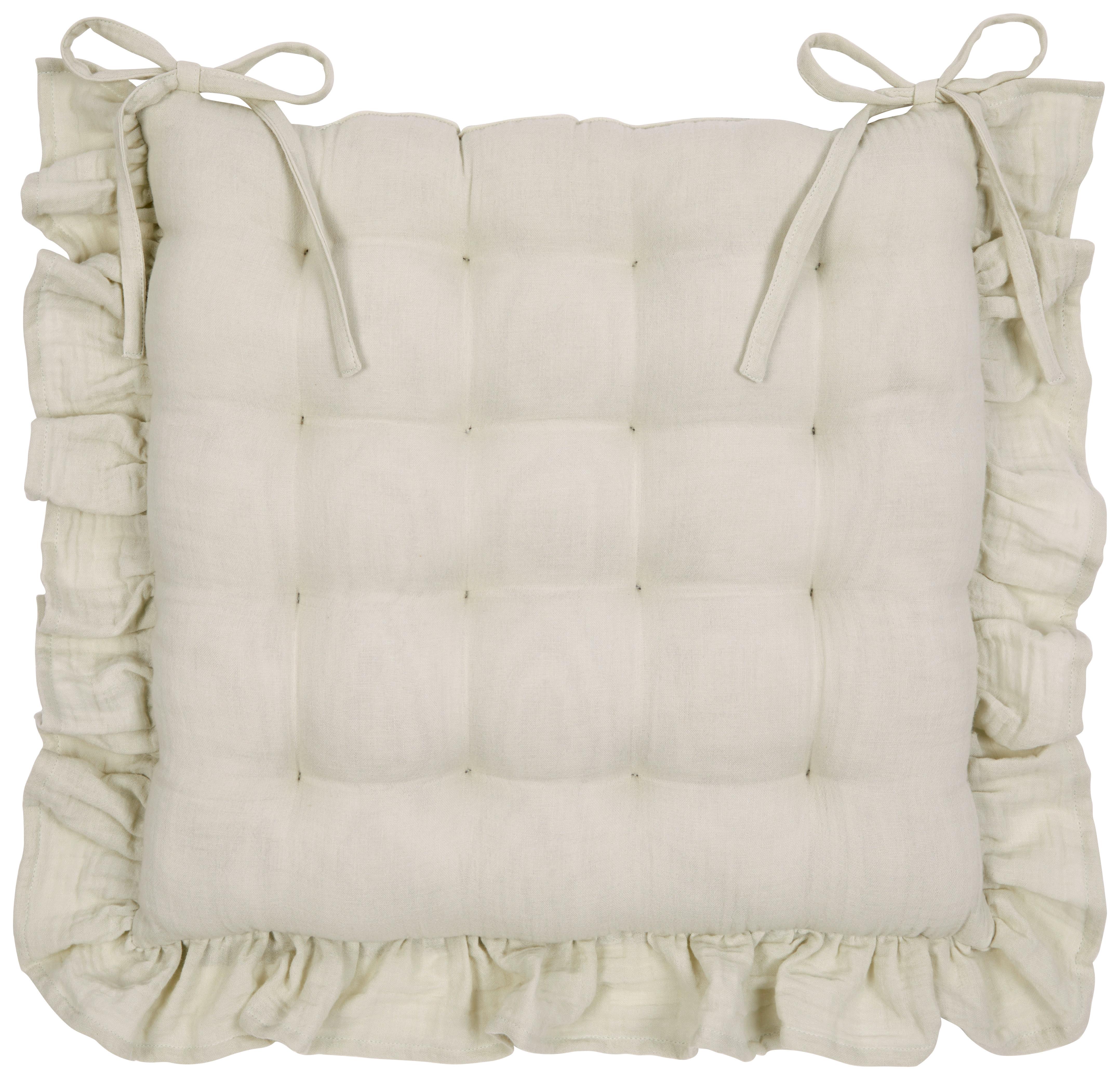Sitzkissen Nora Hellgrün 40x40 cm Baumwolle - Hellgrün, MODERN, Textil (40/40cm) - Luca Bessoni