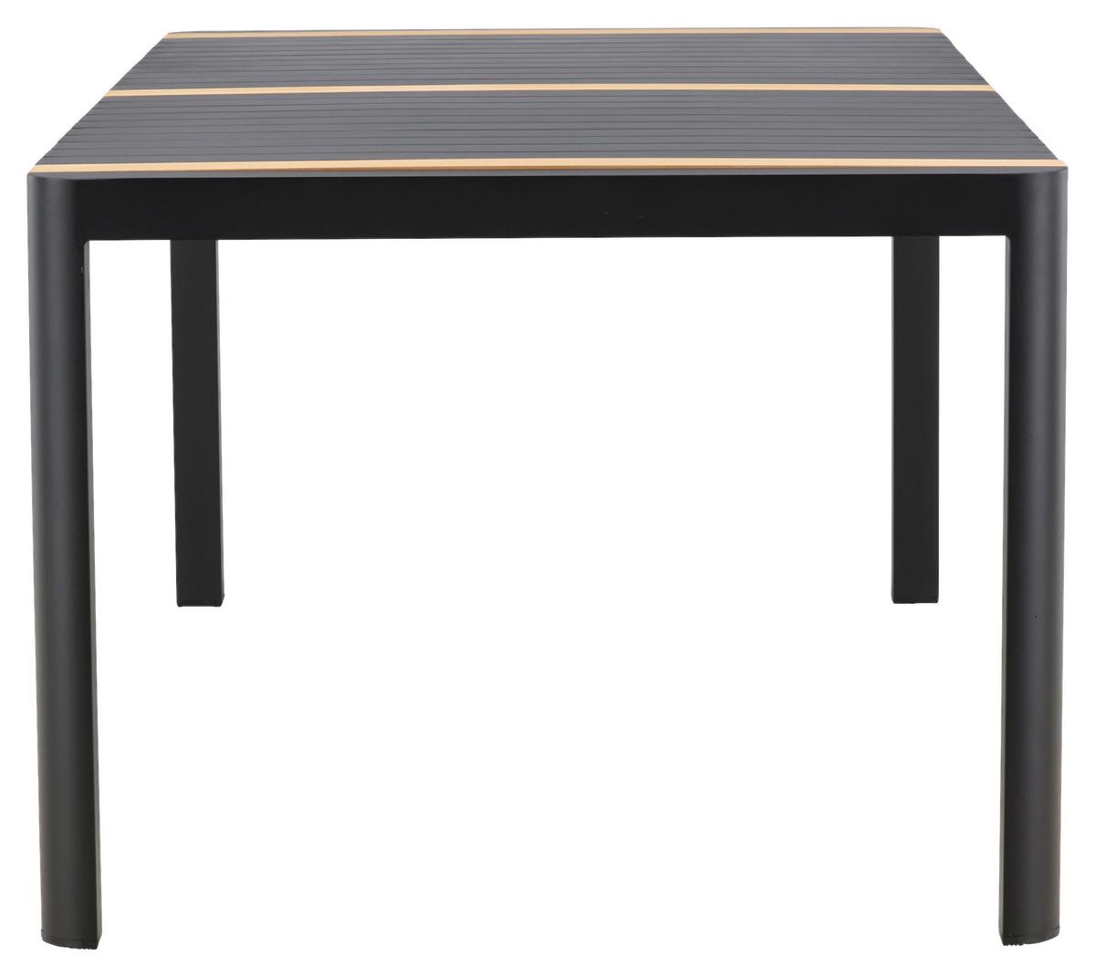 Gartentisch Togo Teakholz/metall L 100 Cm - Schwarz, KONVENTIONELL, Holz/Metall (100/75/200cm) - Gardenson
