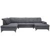 Sedacia súprava U SIERRA, ľavá, tmavosivá CLOUD - tmavosivá, Modern, kov/textil (230/364/181cm) - Mömax