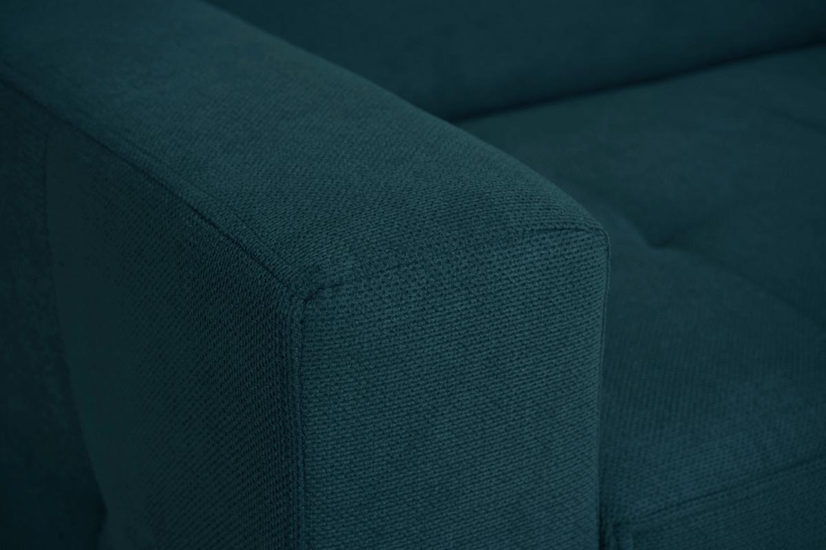 Rohová sedačka MARCO, obojstranná, petrolejový velúr - čierna/petrolejová, Konventionell, kov/drevo (238/78-94/170cm)