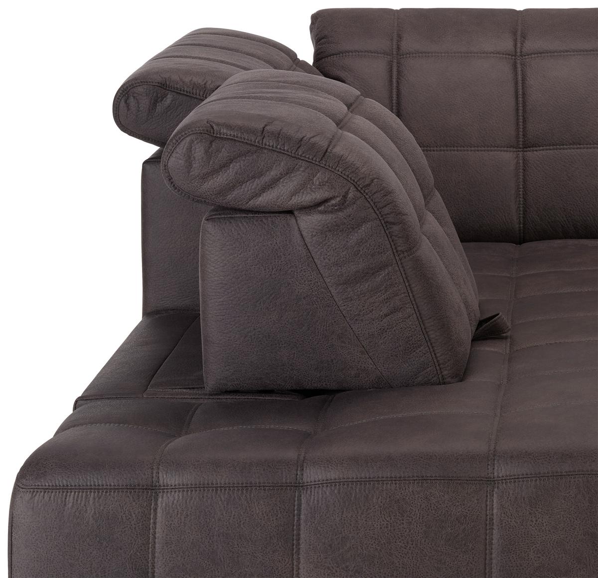 Rohová sedačka PANAMA, levá, šedá - černá/antracitová, Konvenční, kov/textil (216/304cm) - Premium Living