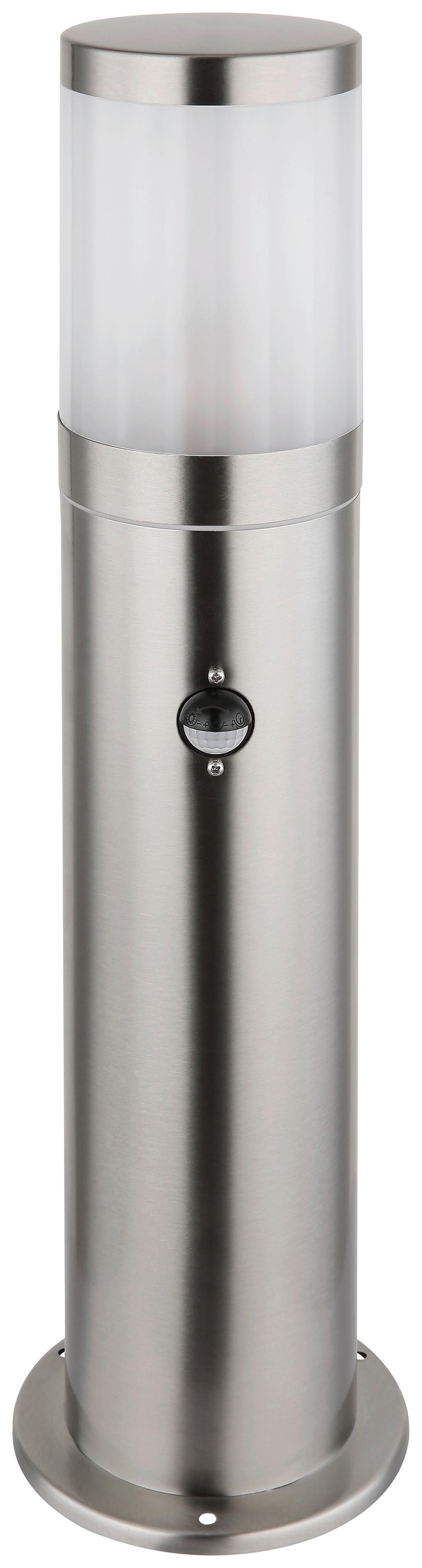 Außenleuchte Xeloo 60 Watt Edelstahl Bodenmontage - Silberfarben/Opal, Basics, Kunststoff/Metall (14/50cm) - Globo