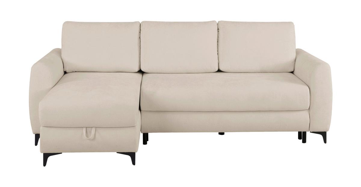 Ecksofa Moli, Taupe S: 236x148 cm - Taupe/Schwarz, Design, Textil (236/148cm) - MID.YOU
