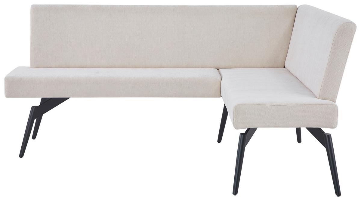 Eckbank Tinos Beige, S: 190x150 cm - Beige/Schwarz, KONVENTIONELL, Textil/Metall (190/150cm) - MID.YOU