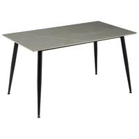 Esstisch Jules - Hellgrau/Schwarz, MODERN, Keramik/Metall (140/80/76cm) - MID.YOU