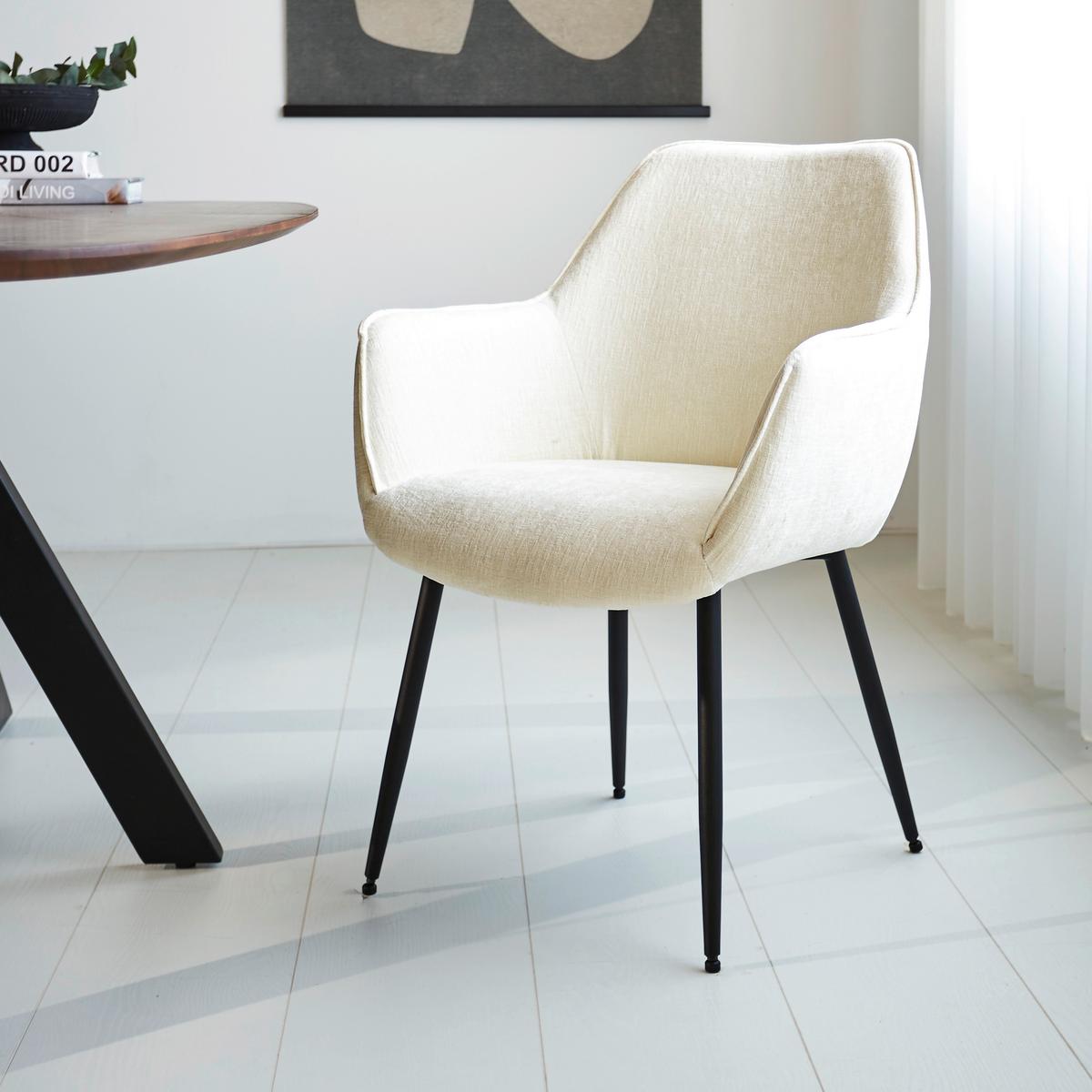 Armlehnstuhl-set Rennes Weiß B: 61 Cm - Cognac/Schwarz, MODERN, Textil/Metall (61/84/59,5cm) - MID.YOU