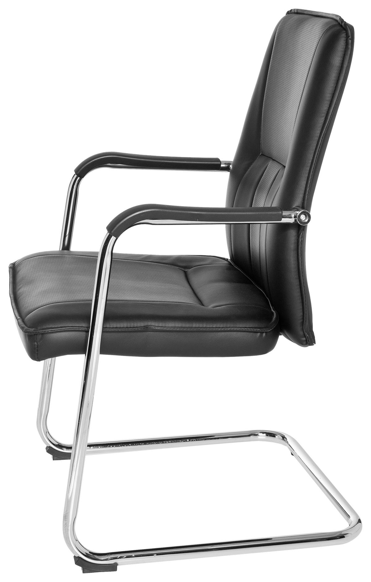 Besucherstuhl Tila V Schwarz - Chromfarben/Schwarz, MODERN, Kunststoff/Textil (56/97/46cm) - MID.YOU
