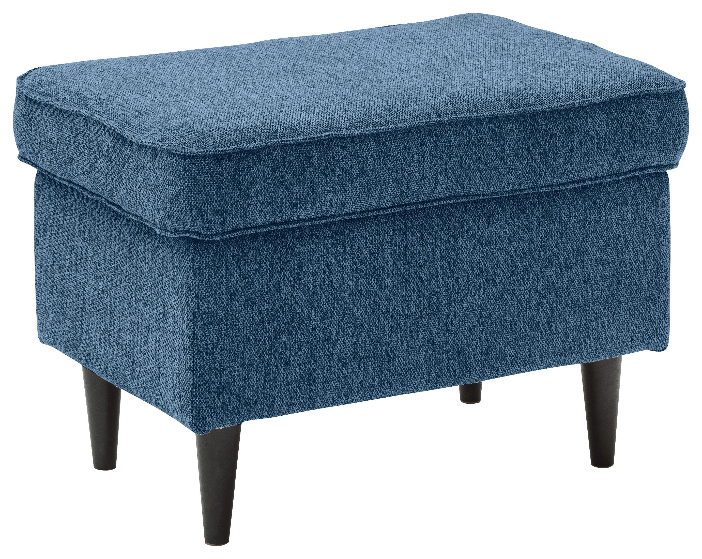 Hocker Oskar - Schwarz/Dunkelblau, Basics, Holzwerkstoff/Textil (63/43/42cm) - MID.YOU