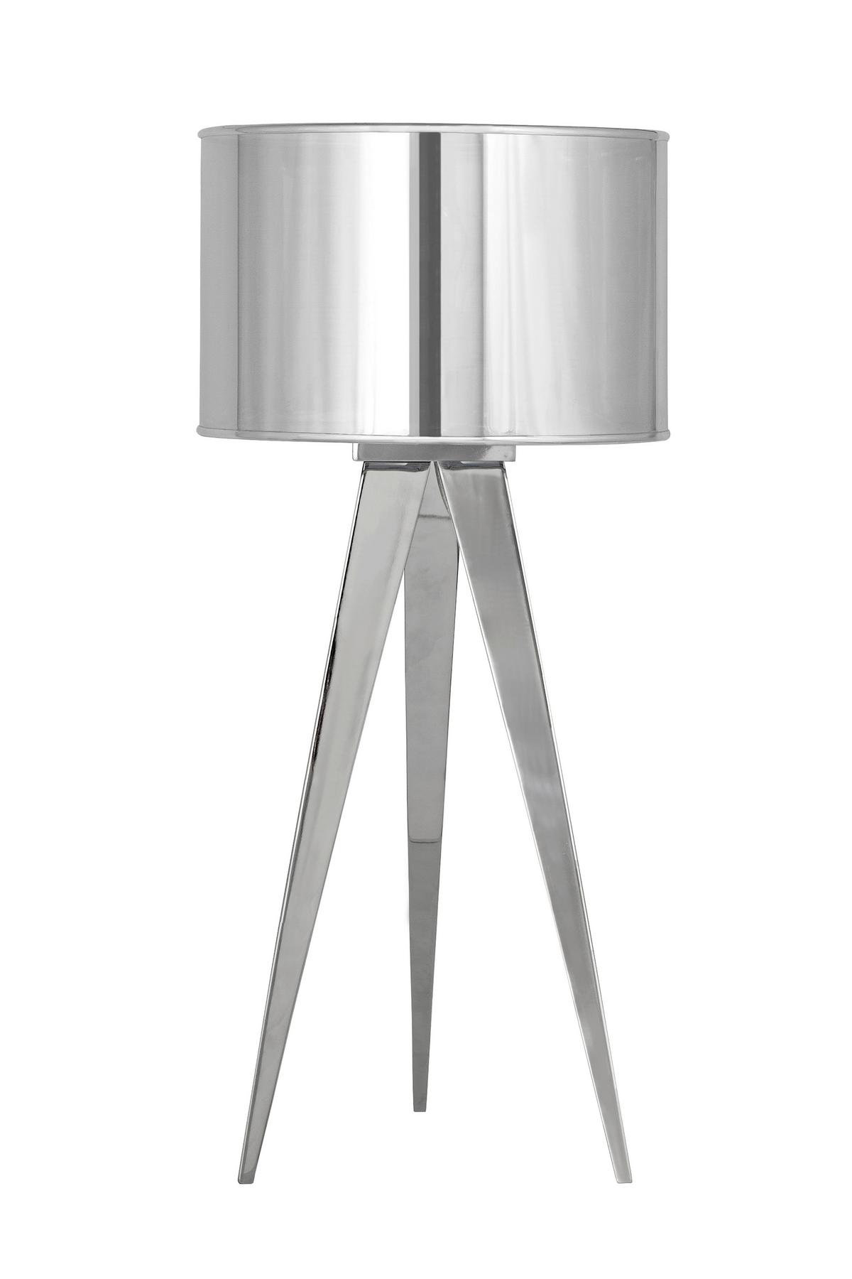 Tischlampe Tripod Chromfarben mit Kippschalter - Chromfarben, Basics, Kunststoff/Metall (28/61,5cm) - Näve