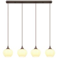 Hängeleuchte 15548-4hc - Opal/Schwarz, KONVENTIONELL, Glas/Textil (100/18/120cm) - Globo