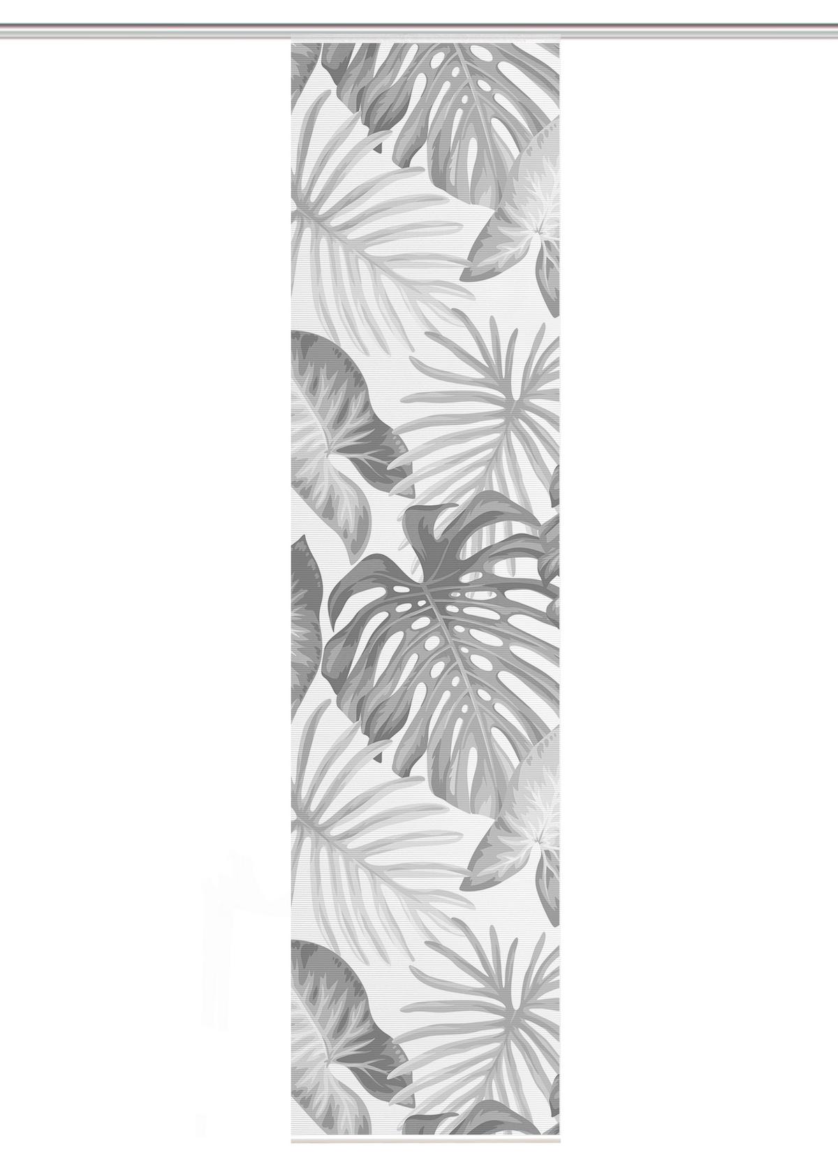 Flächenvorhang Sanja - Grau Hochglanz, Natur, Textil (60/260cm)