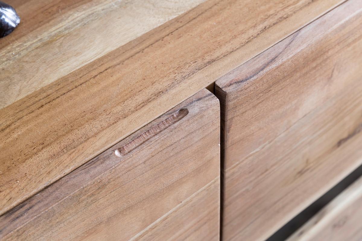 Sideboard Akazie Sheeshamfarben B: 148 Cm - Schwarz/Akaziefarben, Design, Holz (148/85/43cm) - MID.YOU