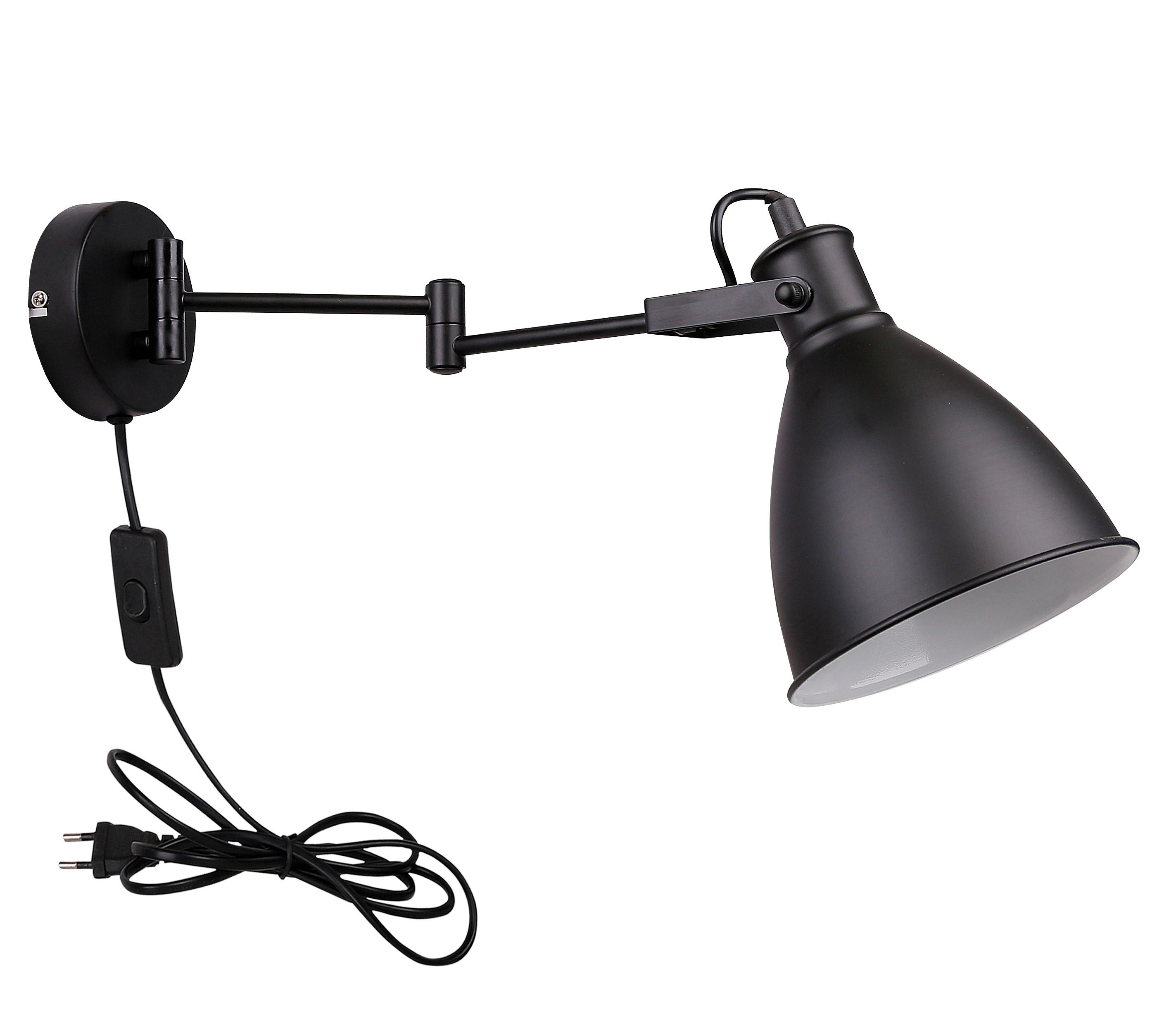 Wandleuchte 21-85238 - Schwarz, Basics, Metall (16/45,6/18,5cm)