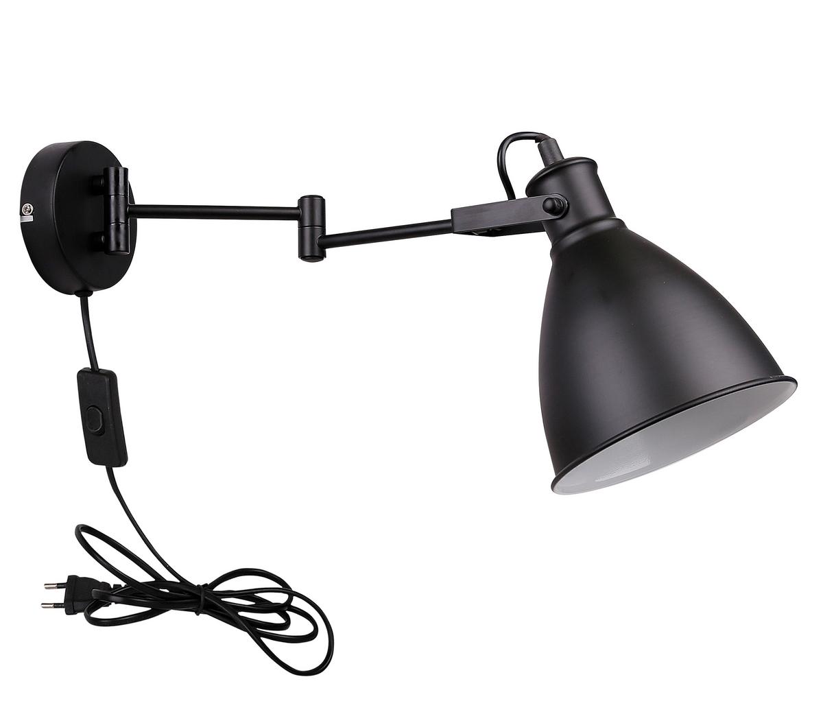 Wandleuchte 21-85238 - Schwarz, Basics, Metall (16/45,6/18,5cm)
