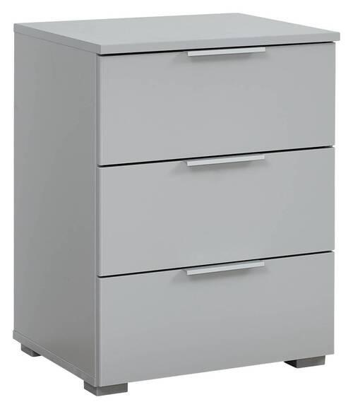 Nachtkästchen Seidengrau H: 62 cm Alabama - Hellgrau/Alufarben, MODERN, Holzwerkstoff (47/62/42cm)