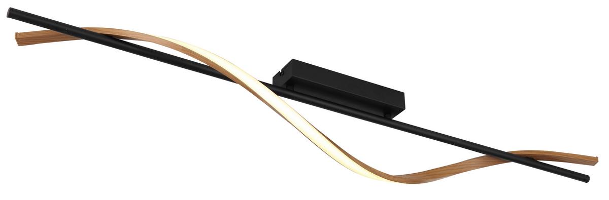 Led Mennyezeti Lámpa 67354d Watkins - barna/fekete, Design, műanyag/fém (115/14/17cm) - Globo