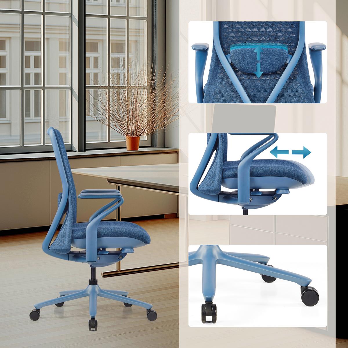 DREHSTUHL Vervio Blau B: 63cm - Blau, MODERN, Kunststoff/Textil (63/111/67cm) - MID.YOU