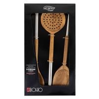 KÜCHENHELFERSET Kitchen Tool Akazie 3-Teilig - Akaziefarben, Basics, Holz (36/20/2.8cm)