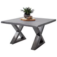 Couchtisch Holz Mit Massiver Tischplatte Cartagena, Akazie - Grau/Nickelfarben, MODERN, Holz/Metall (75/45/75cm)