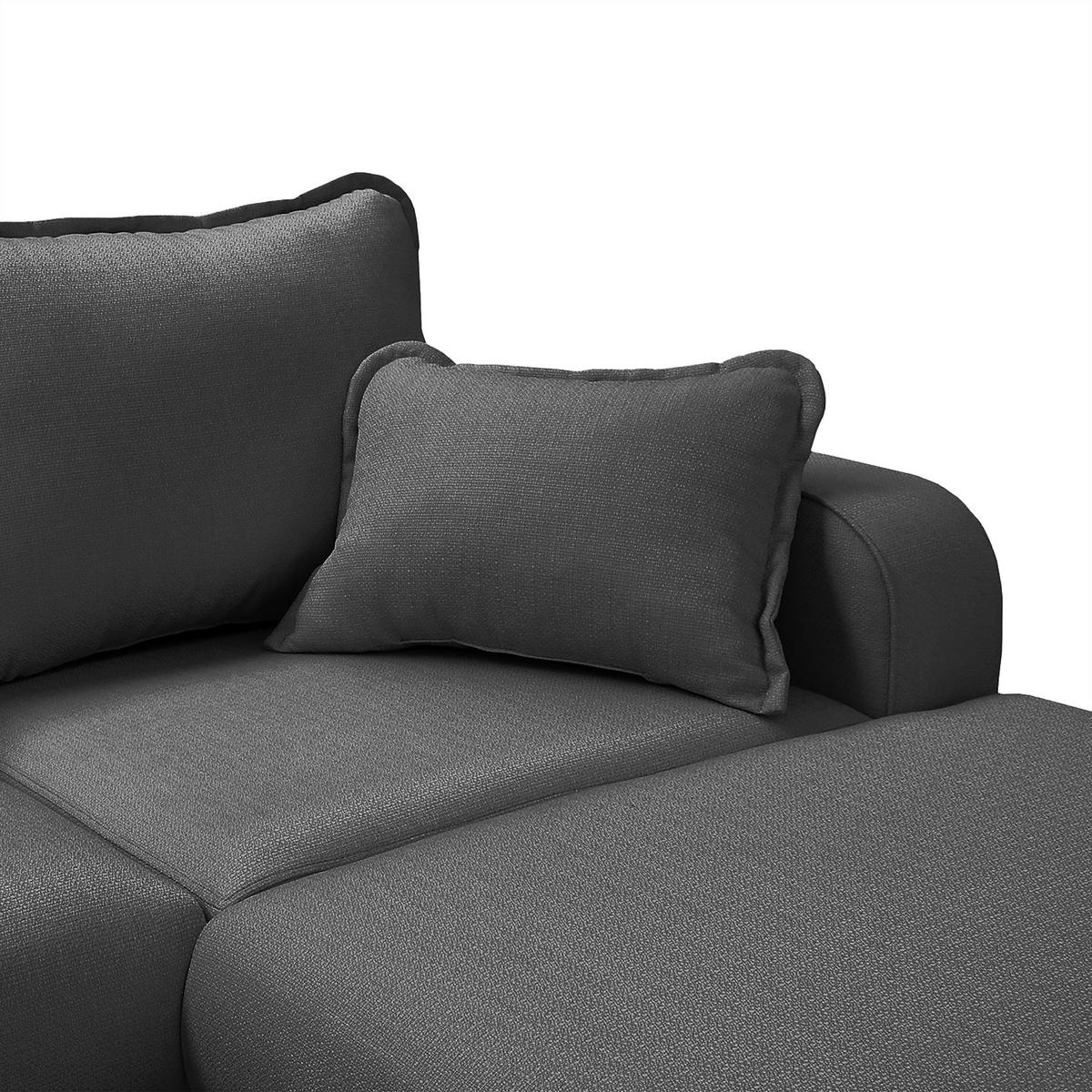 Wohnlandschaft Beata D.grau U:167x296x170 cm - Wengefarben/Dunkelgrau, Design, Textil (167/296/170cm) - Livetastic