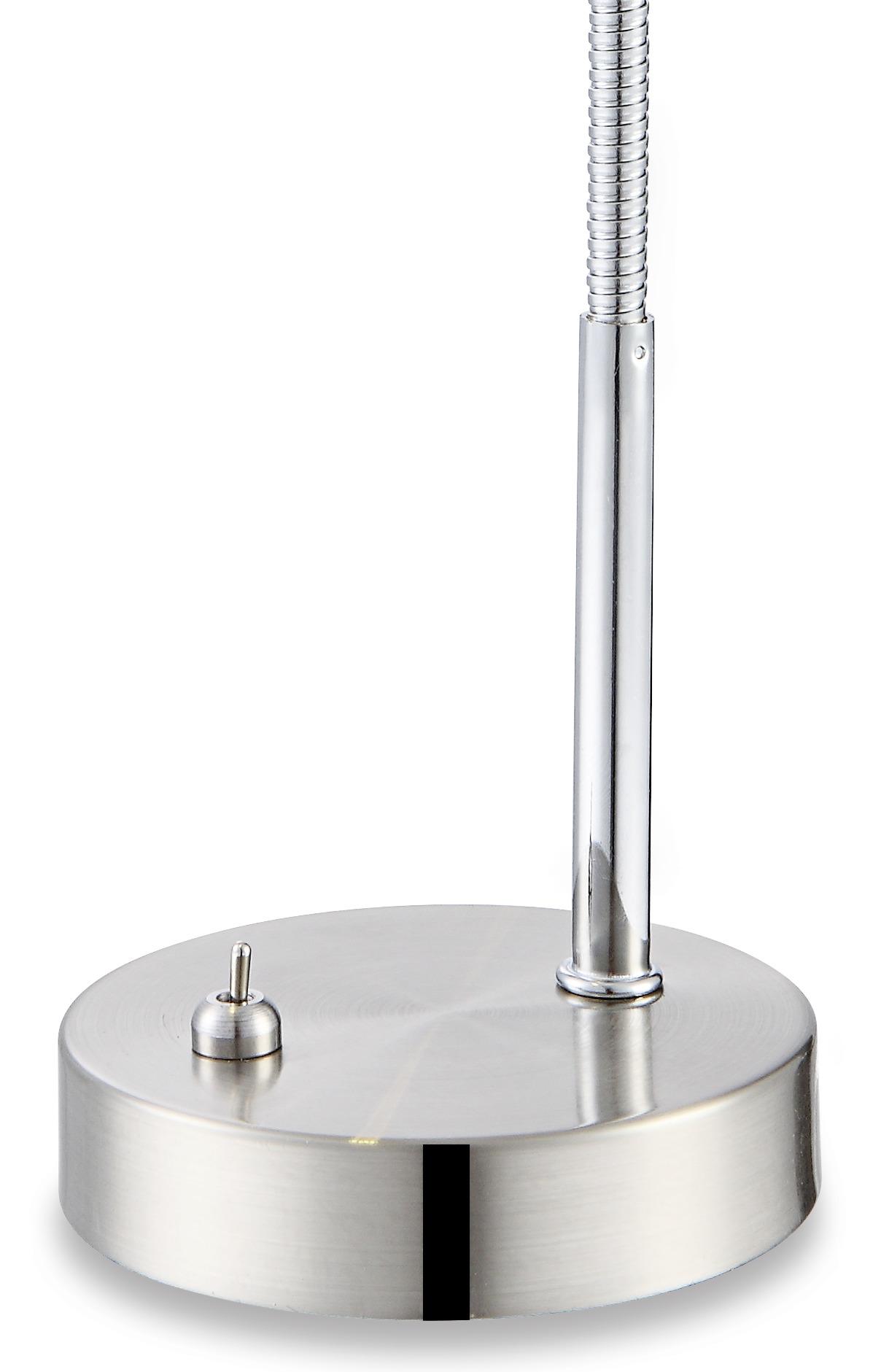 Led Schreibtischlampe Desiderio Nickel mit Flexarm - Chromfarben, MODERN, Kunststoff/Metall (17,5/11/30cm) - Luca Bessoni Led Schreibtischlampe Desiderio Nickel mit Flexarm - Chromfarben, MODERN, Kunststoff/Metall (17,5/11/30cm) - Luca Bessoni