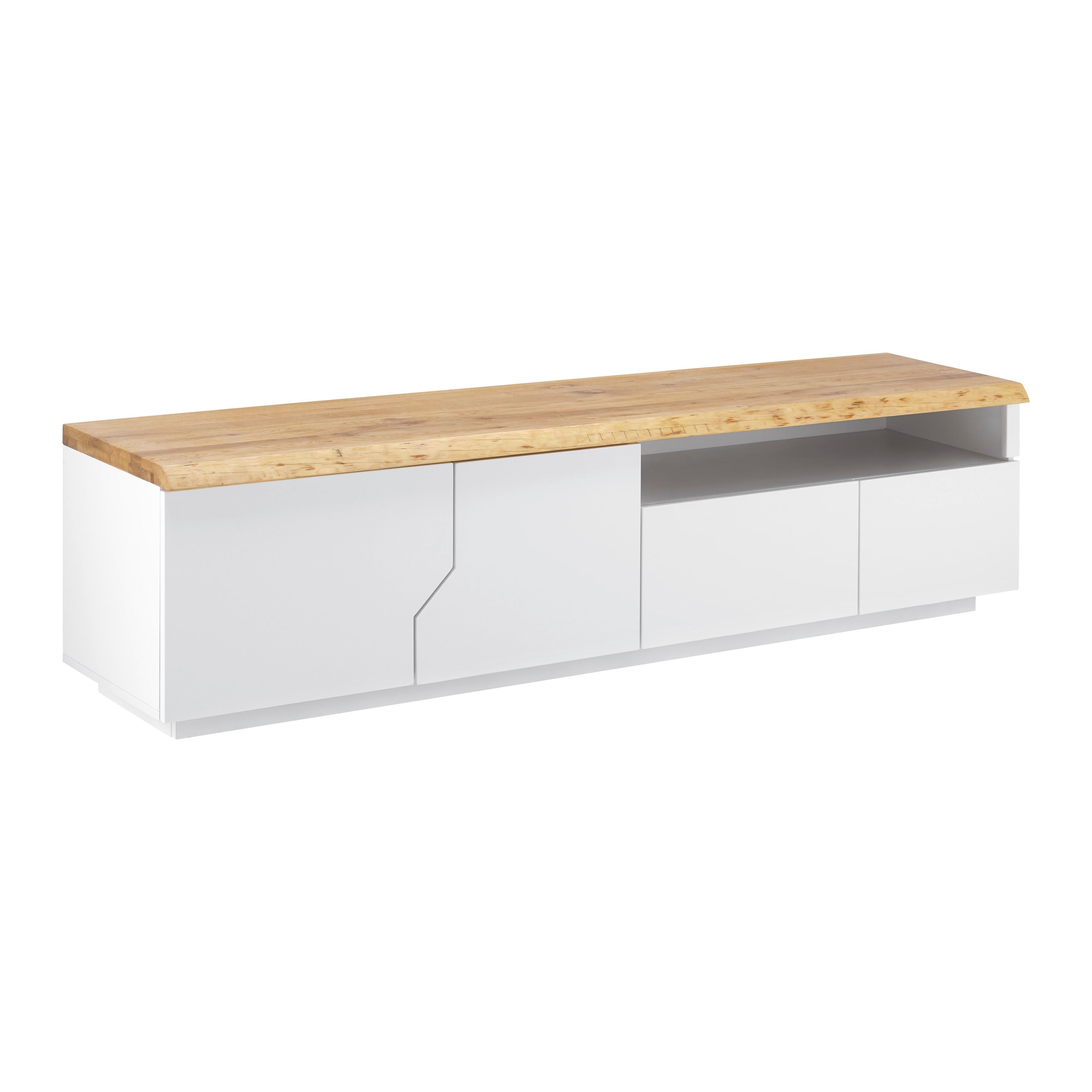 TV diel CARLOS - biela/farba duba, Modern, drevo (180/46,5/42cm) - Modern Living