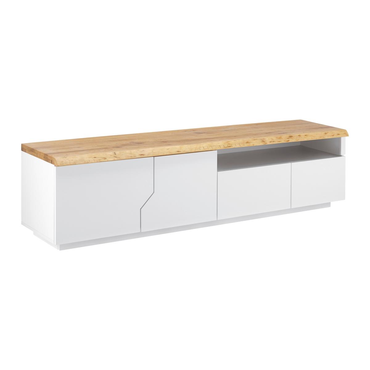 TV diel CARLOS - biela/farba duba, Modern, drevo (180/46,5/42cm) - Modern Living