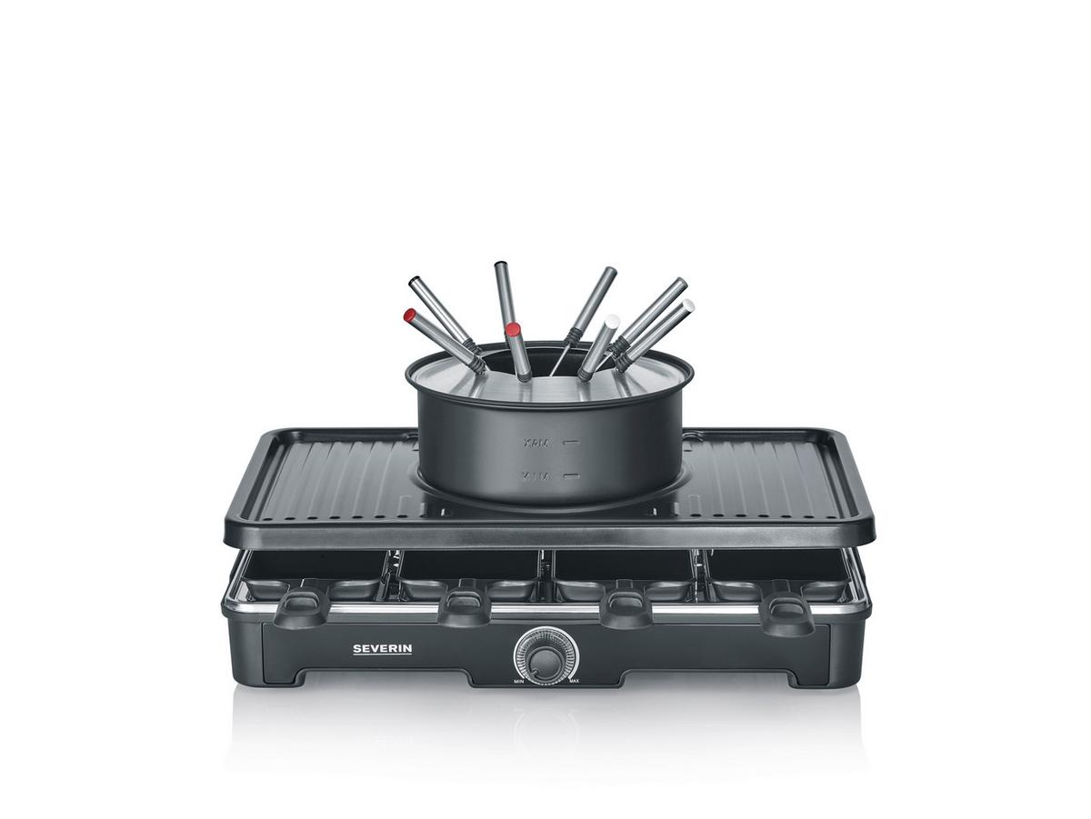Raclette-/fondue-kombination Rg 2347 Raclette-Fondue - Schwarz, Basics, Kunststoff/Metall (40/18/26cm) - Severin