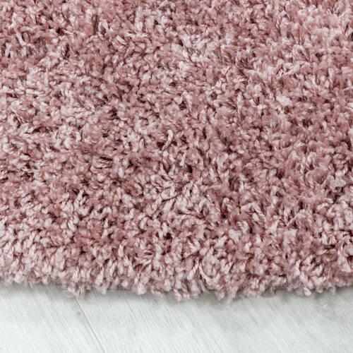 Hochflor Teppich Rosa Naturfaser Sydney Ø 80 cm - Rosa, Basics, Textil (80cm)