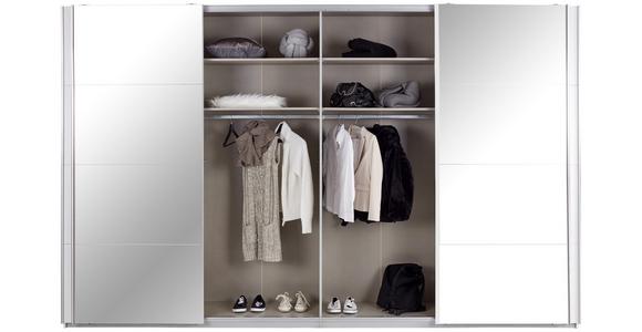 Schwebetürenschrank M. Spiegel 361 Cm Bensheim, Weiß - Klar/Eichefarben, MODERN, Holzwerkstoff (361/230/62cm) - James Wood
