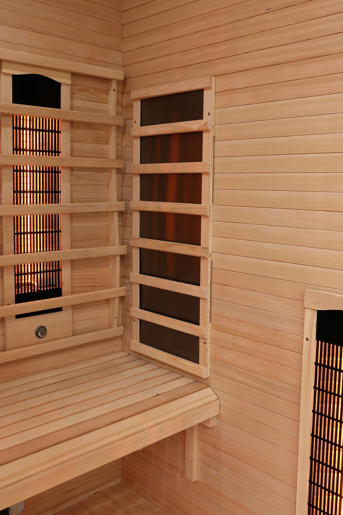 Infrarotkabine 3 Personen Lbh: 150x120x200 - Naturfarben, KONVENTIONELL, Holz (150/120/200cm) - Sanotechnik