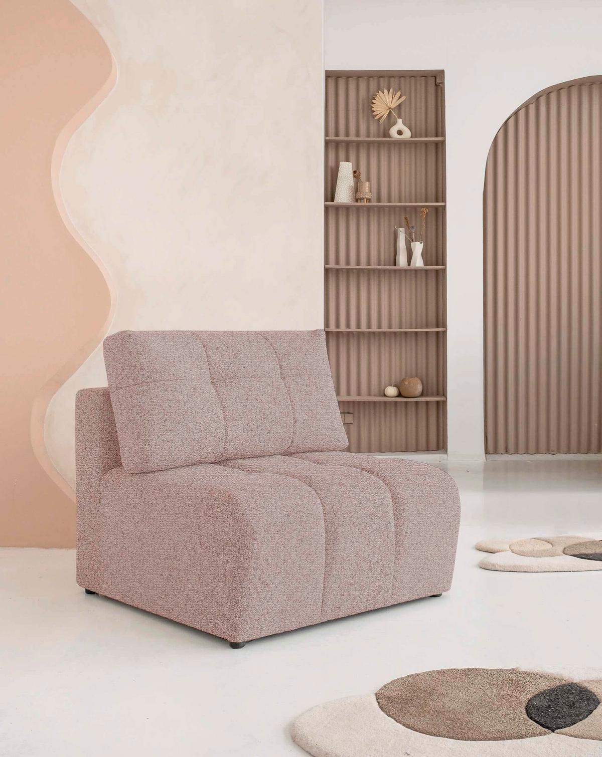 Sofaelement Lulu Rot B: 96cm - Rot/Schwarz, Design, Textil (96/94/96cm) - MID.YOU