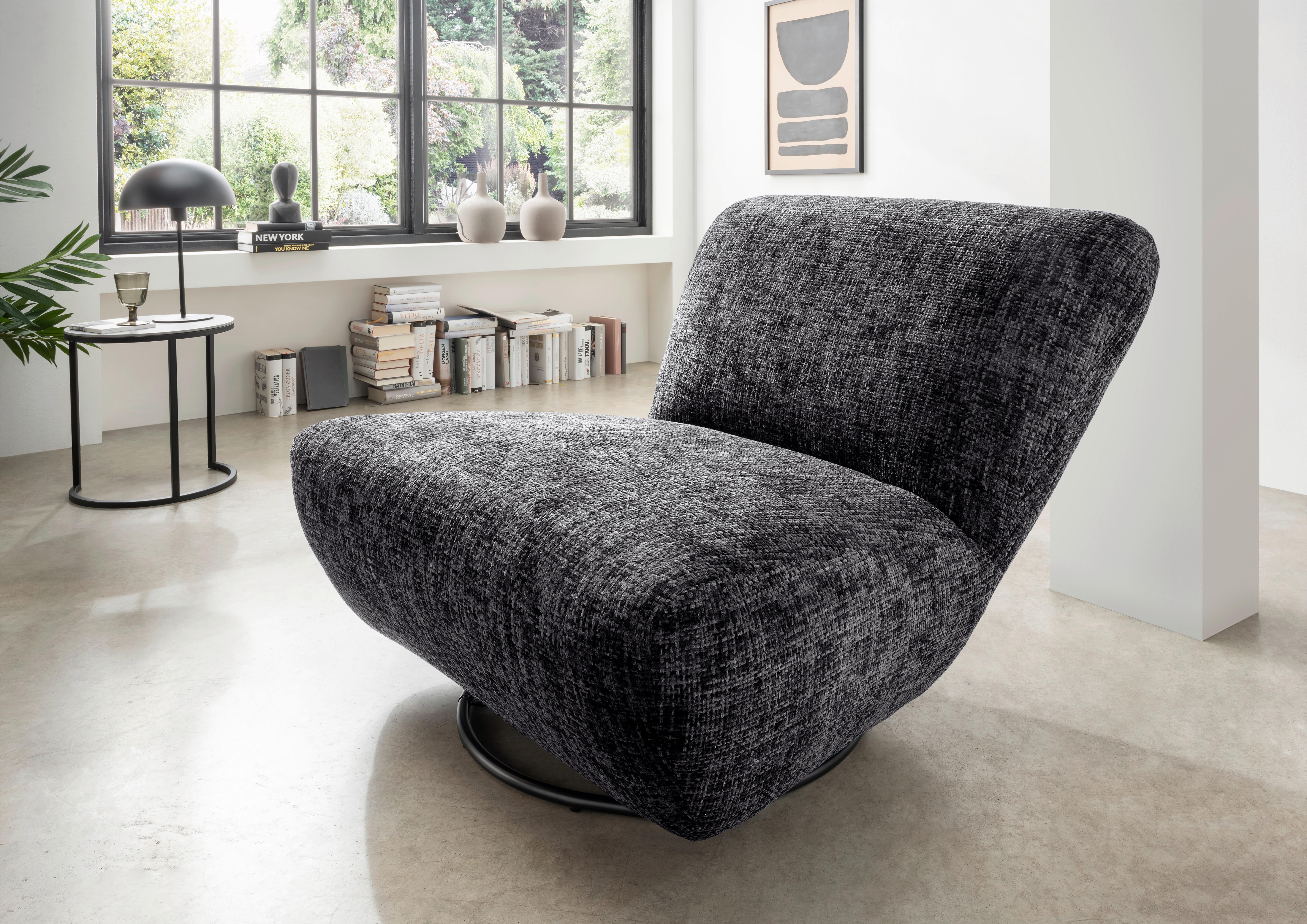 XXL-Sessel Cremallo, Schwarz B: 95 cm - Schwarz, Trend, Textil (95/77/94cm) - Livetastic