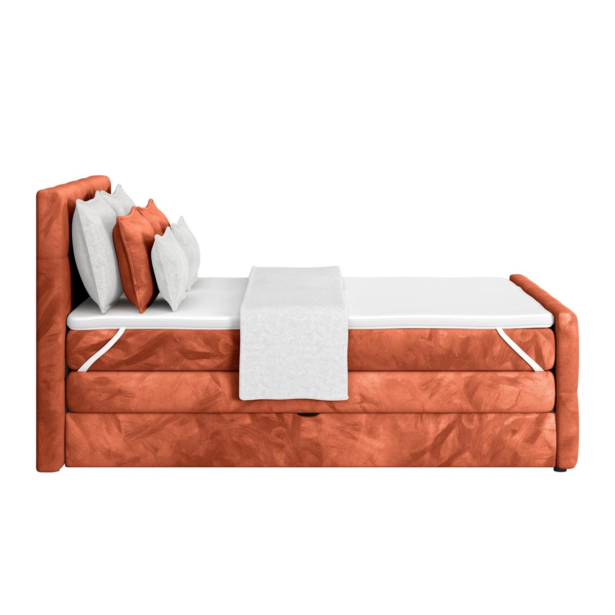 Boxspringbett mit Topper und Bettkasten 140x200 cm Medino - Rostfarben, KONVENTIONELL, Holz/Holzwerkstoff (140/200cm) - Luca Bessoni