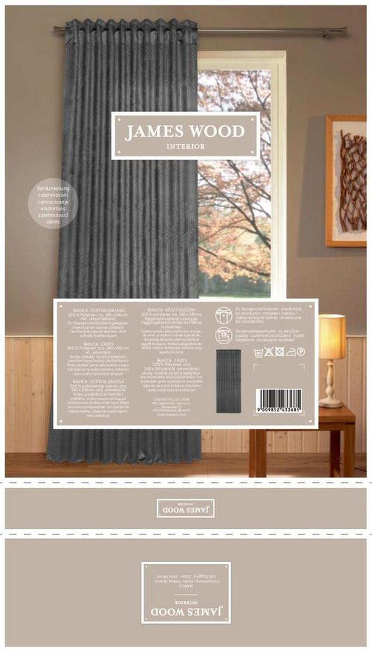 Vorhang Mit Schlaufen Und Band Bianca 140x245 Cm Anthrazit - Anthrazit, ROMANTIK / LANDHAUS, Textil (140/245cm) - James Wood