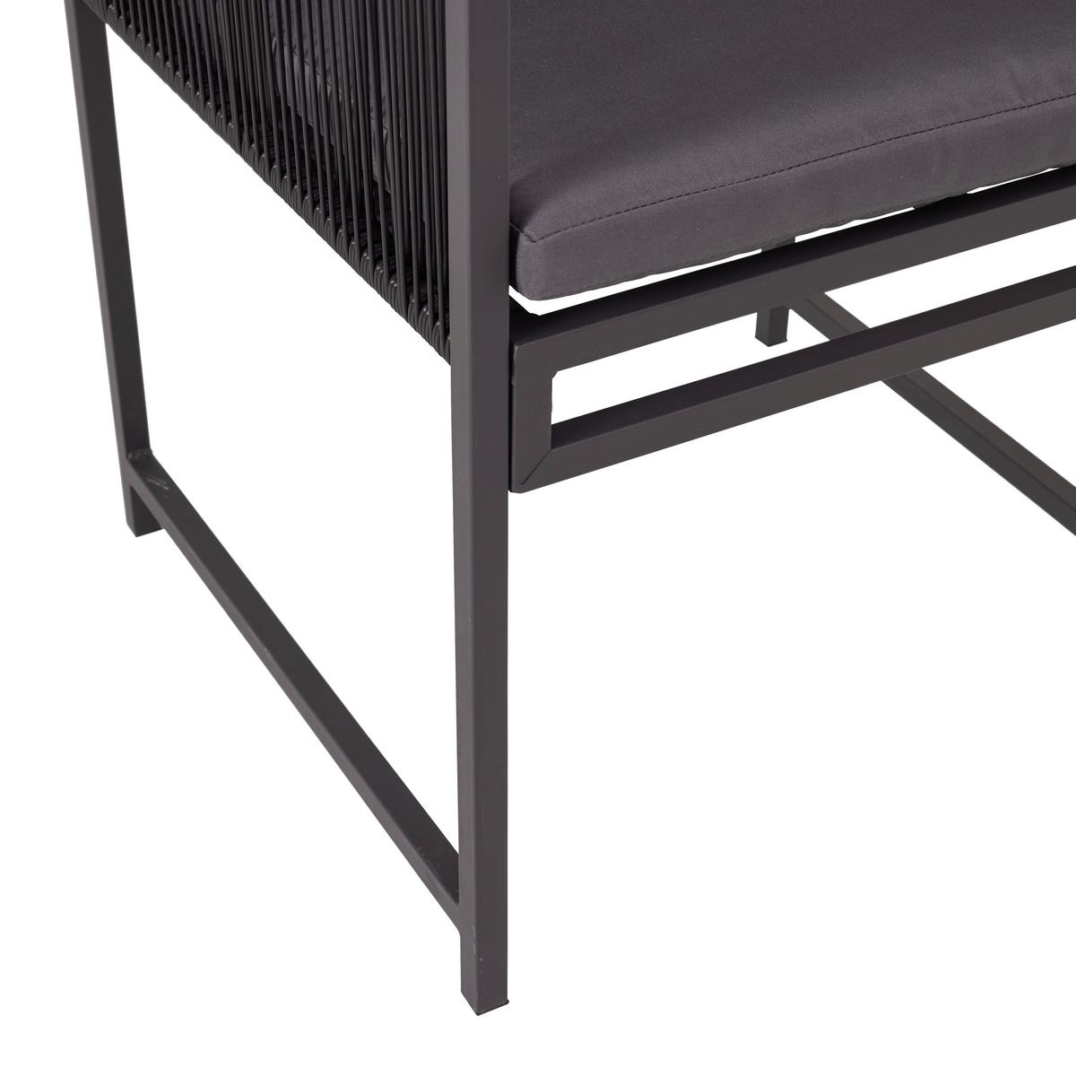 Záhradní souprava STELA - šedá/černá, Moderní, kov/textil - Bessagi Garden