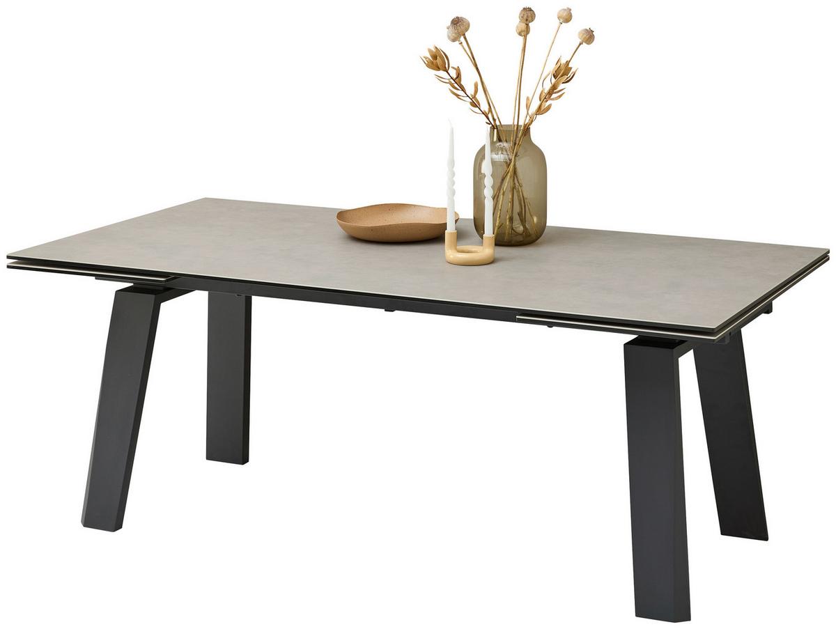Esstisch Janis Grau/Schwarz - Schwarz/Grau, MODERN, Glas/Keramik (200-300/100/76cm) - Livetastic