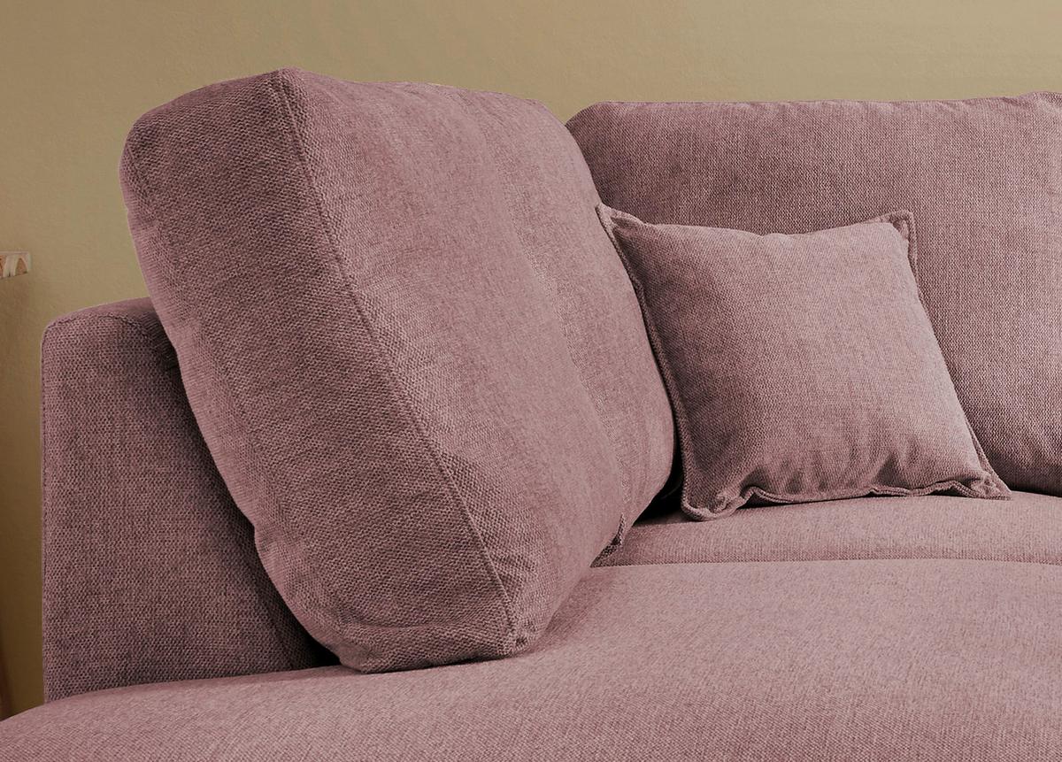 Ecksofa mit Schlaffunktion Valentina mit Kissen Rosa - Rosa/Naturfarben, KONVENTIONELL, Textil (200/230cm) - P & B